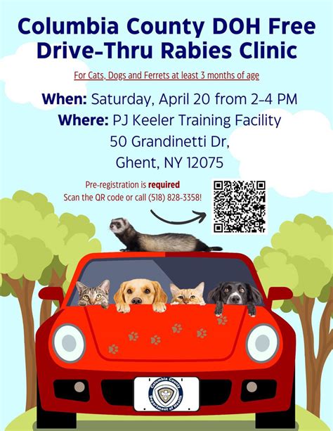 Columbia County DOH hosting free rabies clinic